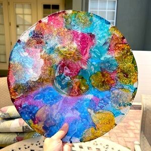 Rainbow metallic decorative bowl